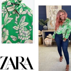 ZARA PRINTED SATIN SHIRT bloggers favorite